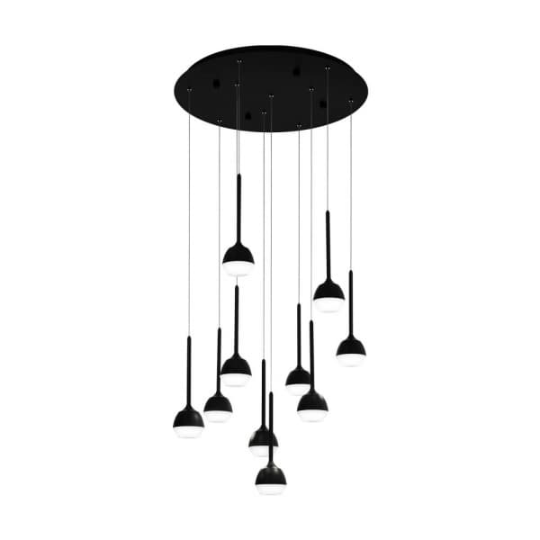 Eglo 39714 Светодиодный подвес NUCETTO, 10X4,5W(LED), ?580, сталь, черный/пластик, прозрачный — миниатюра 1