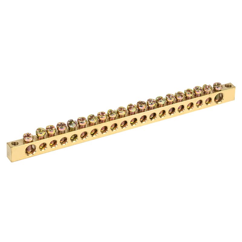 Шина PEN «земля-ноль» 6х9 мм 20/2 (20 групп/крепеж по краям) Rexant 11-2370