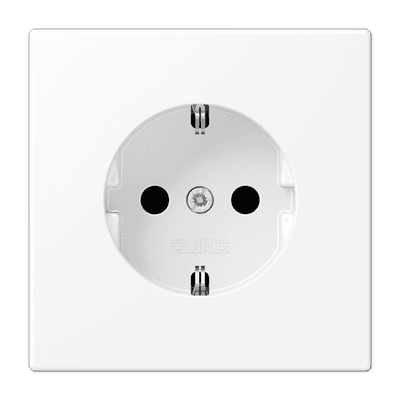 JUNG LS 990 Белый матовый Розетка с заземлением, винтовой зажим, SCHUKO LS1521WWM
