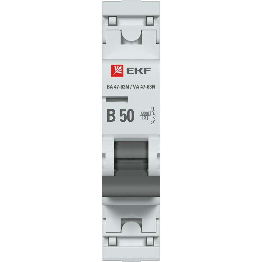 EKF Автоматический выключатель 1P 50А (B) 6кА ВА 47-63N PROxima M636150B — миниатюра 2