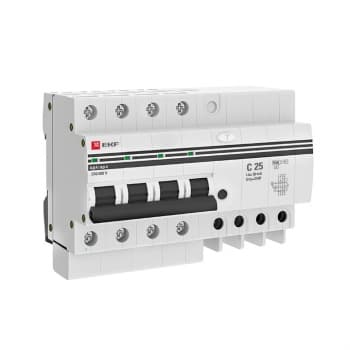 EKF PROxima АД-4 Автоматический выключатель дифференциального тока (C) 25А/30мА тип АС 6кА , электронный DA4-6-25-30-pro