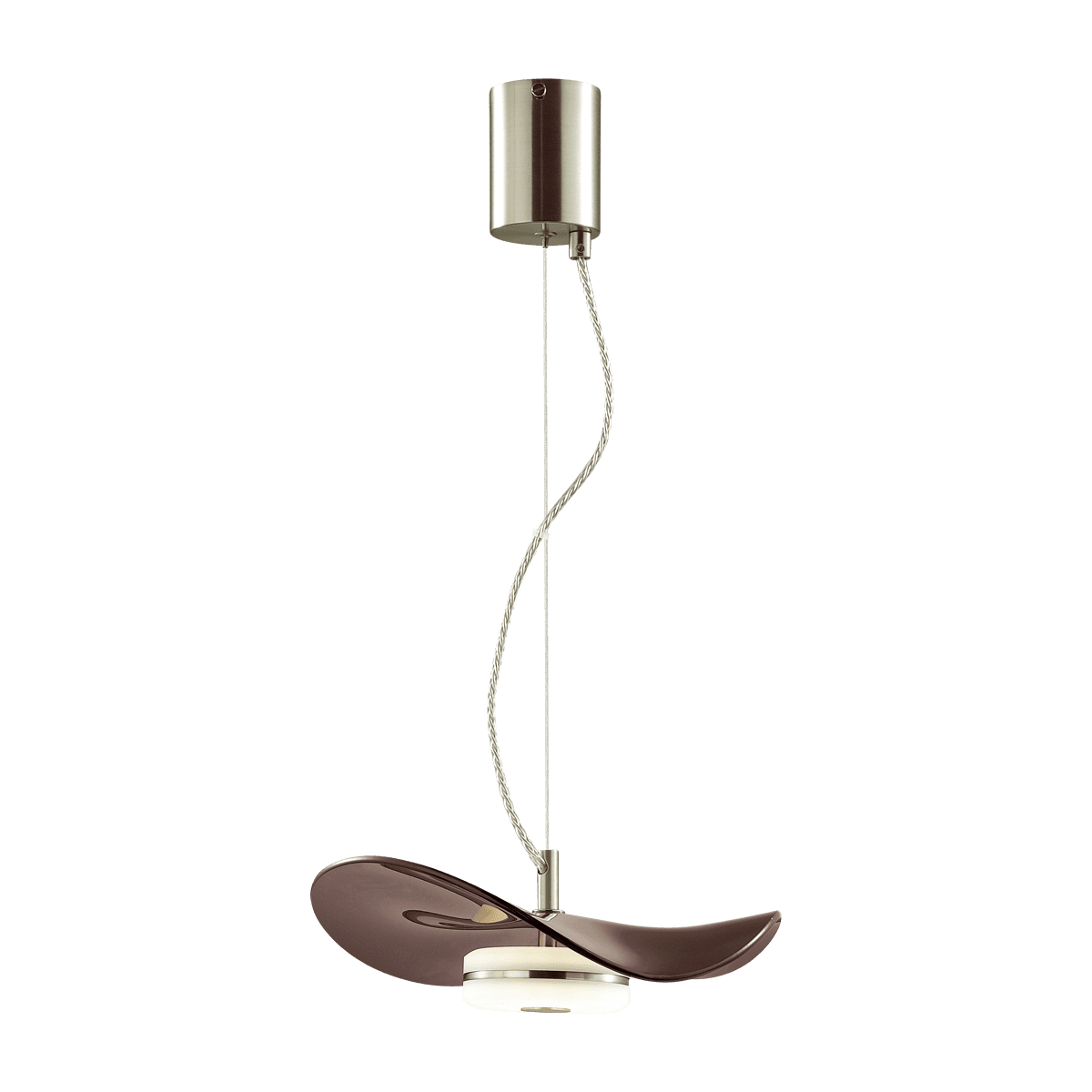 Odeon Light 4857/10LA L-VISION ODL_EX21 никель/бордовый/стекло Подвес LED 1*10W 4000K FLUENT — миниатюра 2