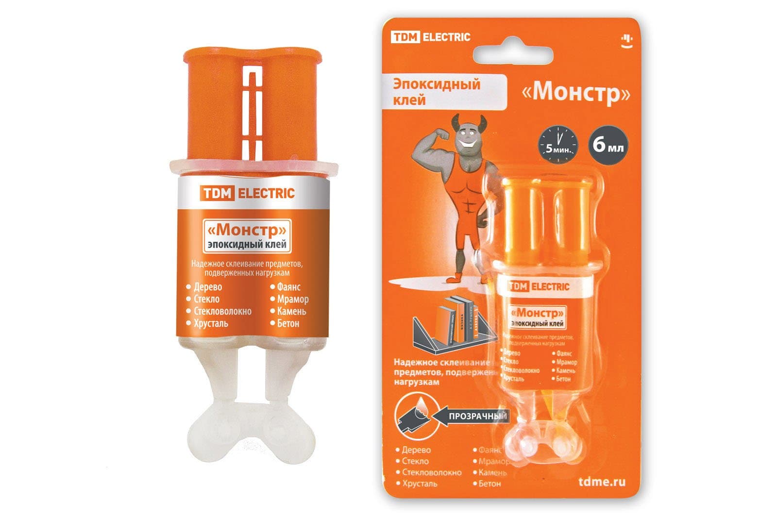 TDM Клей эпоксидный "Монстр", прозрачный, шприц, 6 мл SQ0542-0006