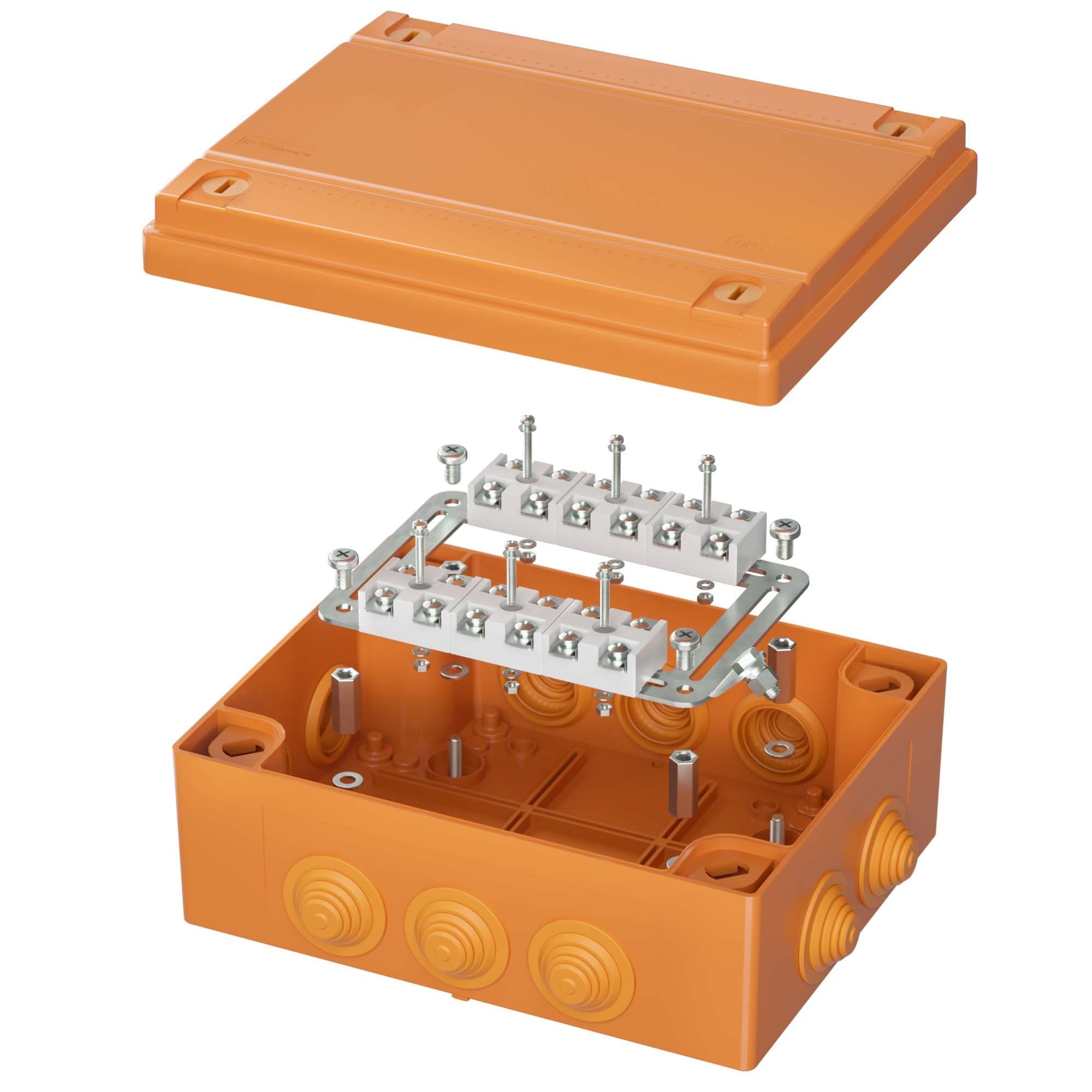 DKC Коробка пластиковая FS с кабельными вводами и клеммниками, IP55, 240х190х90 мм, 12р, 450V, 32A, 10 мм2