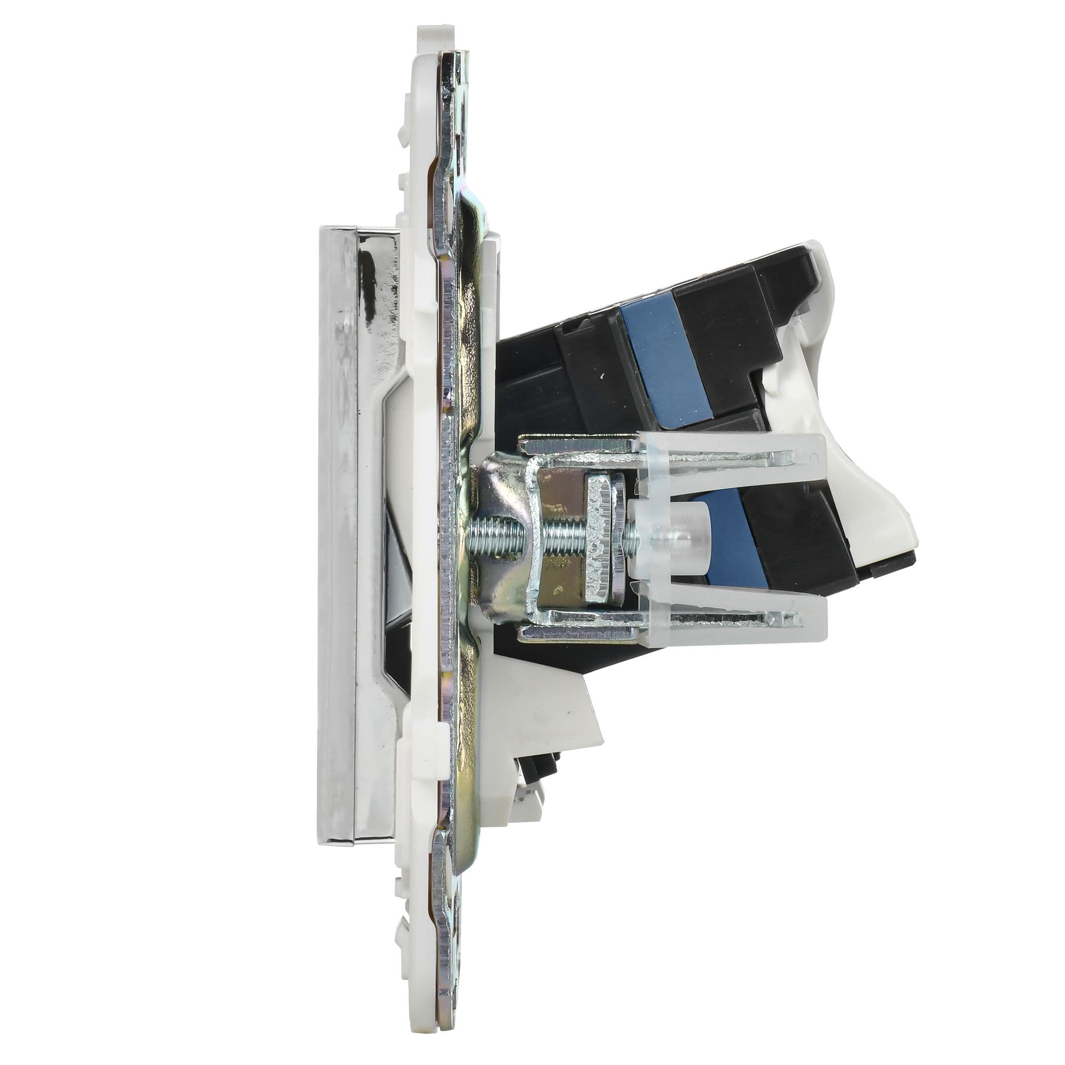 IEK SKANDY Никель Розетка компьютерная двойная RJ45 кат.6 SK-K04N — миниатюра 3