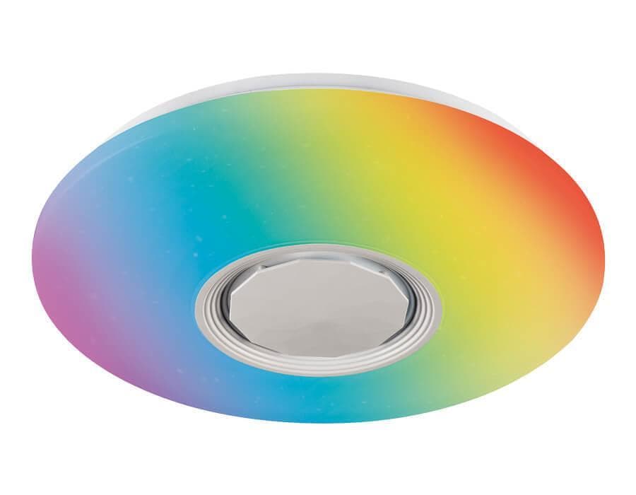 Ambrella Музыкальный светодиодный светильник c подсветкой RGB FF200 WH/CH белый 48W D395*80 (ПДУ ИК) — миниатюра 1