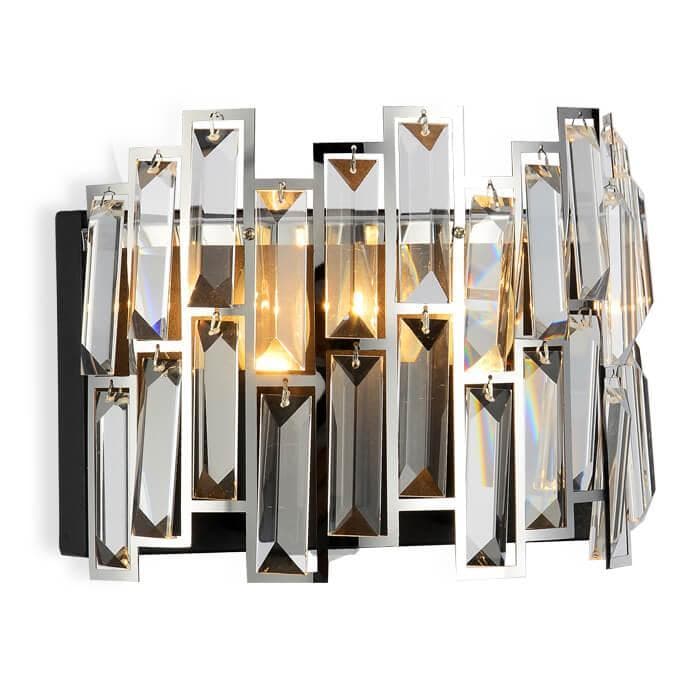 Ambrella Настенный светильник с хрусталем TR5056 CH/BK хром/черный E14/2 max 40W 250*200*140 — миниатюра 1