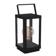 Eglo BRADFORD 1 Настольная лампа BRADFORD 1, 1Х60W, E27, L165, B150, H370, сталь/стекло, черный/прозрачный 43623