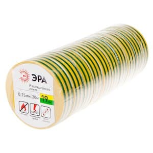 ЭРА 43669/43652 ПВХ-изолента 19мм*20м желто-зеленая — миниатюра 2