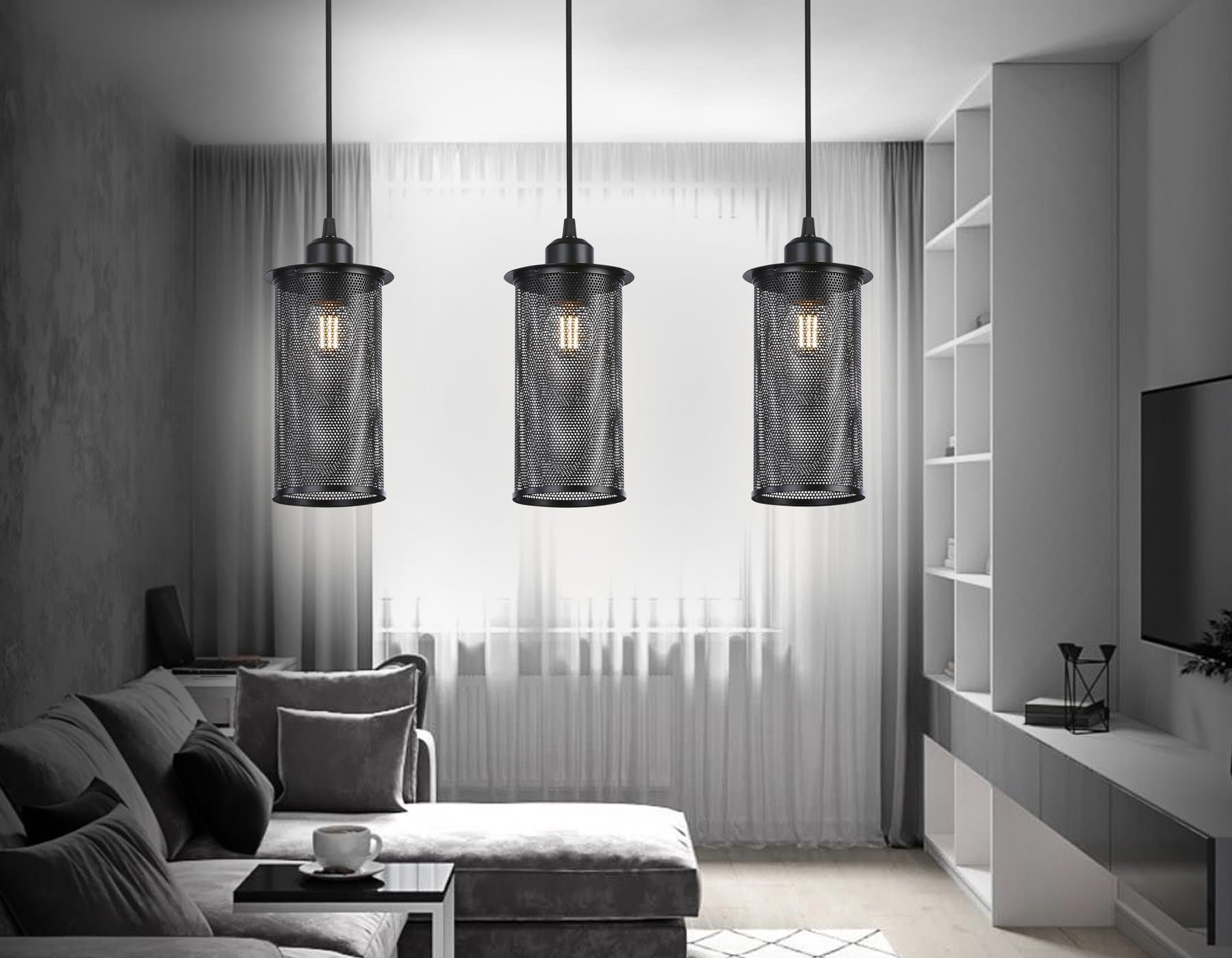 Ambrella Подвесной светильник в стиле лофт TR8164/3 BK черный E27*3 max 40W 580*102*1060 — миниатюра 3