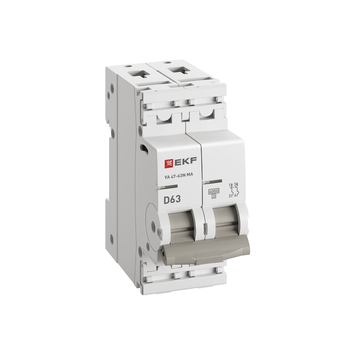 EKF Автоматический выключатель ВА 47-63N MA 2P 63А (D) 6кА без теплового расцепителя PROXIMA — миниатюра 2