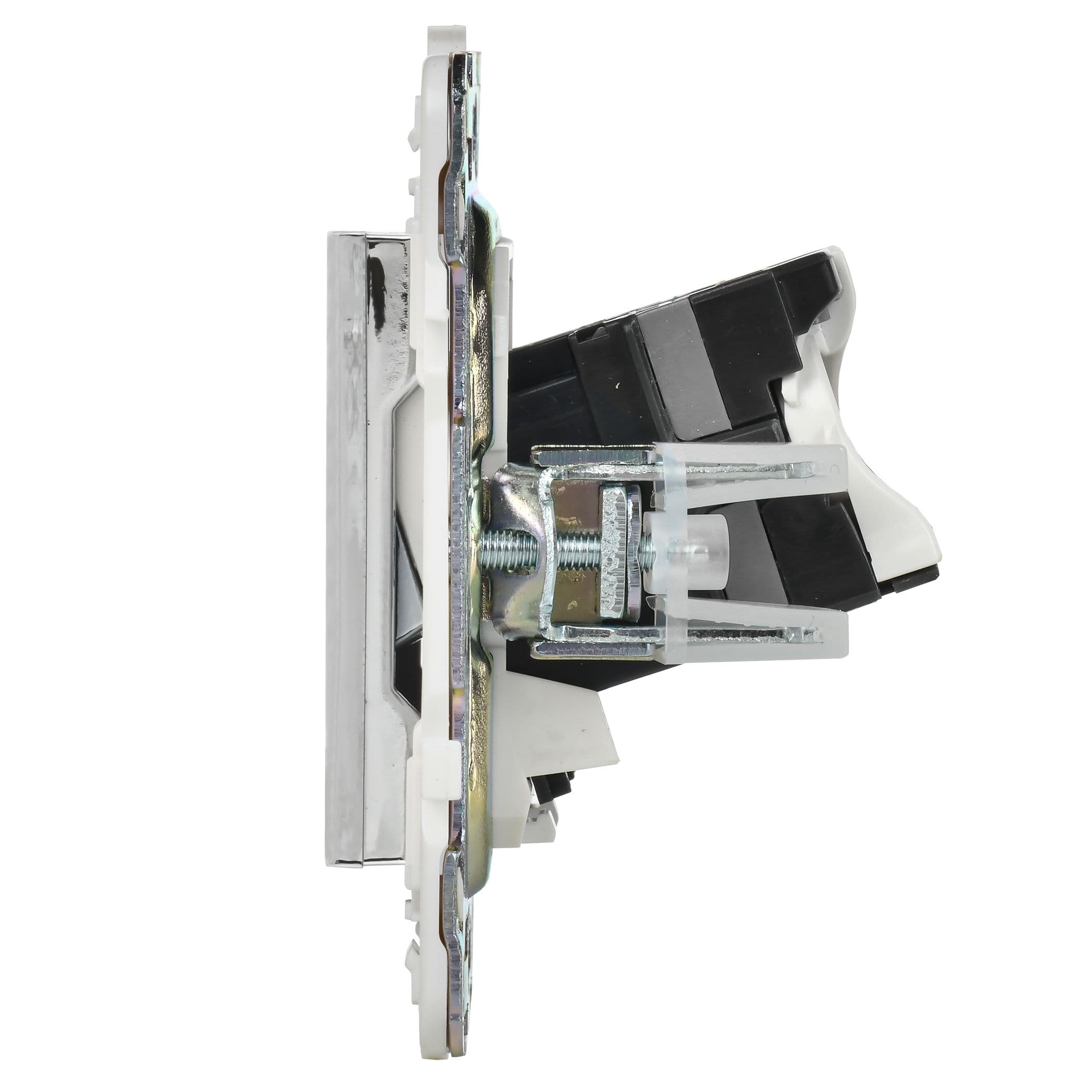 IEK SKANDY Никель Розетка компьютерная двойная RJ45 кат.5E SK-K03N — миниатюра 3