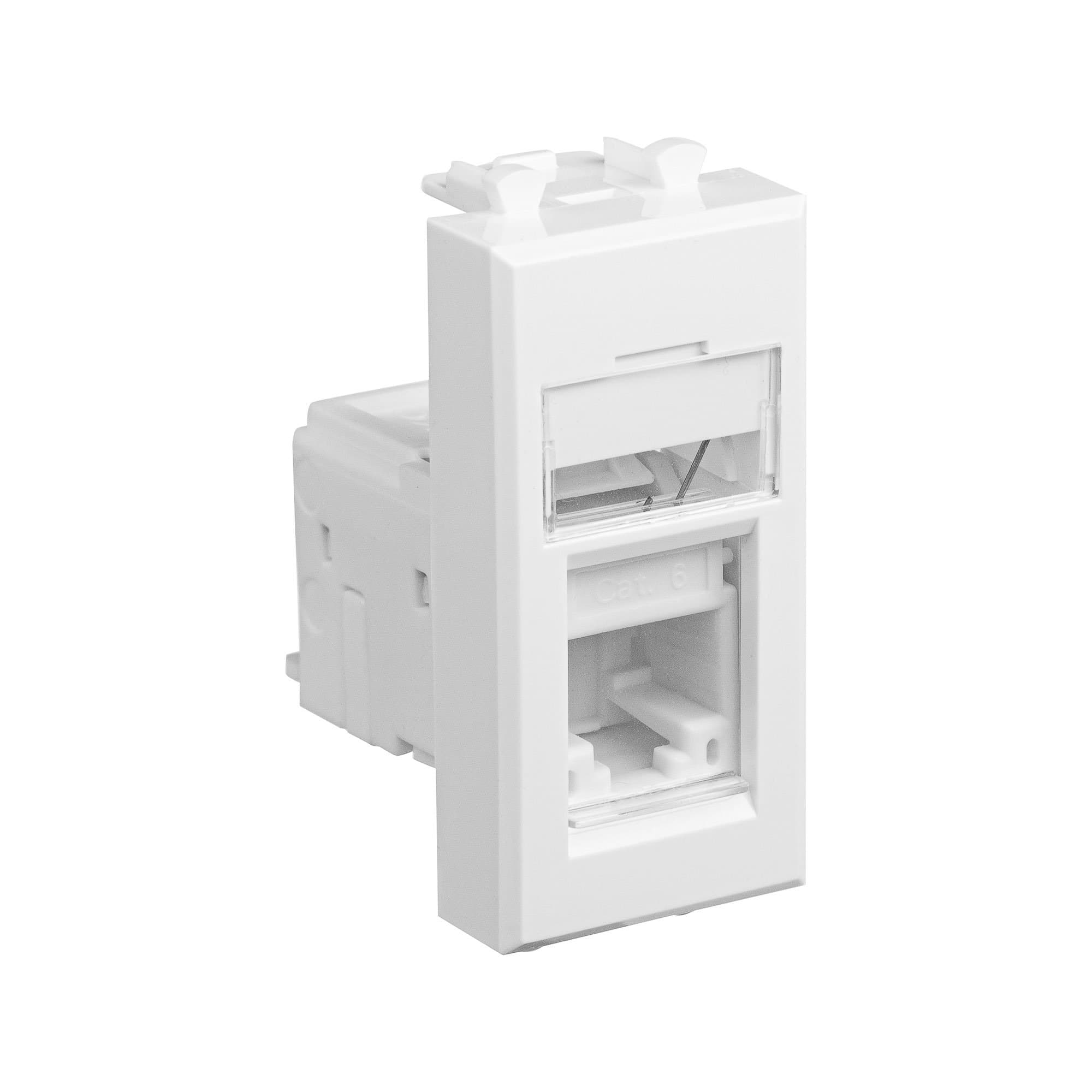 DKC Компьютерная розетка RJ-45 модульная, кат.6, "Avanti", "Белое облако", 1 модуль — миниатюра 5
