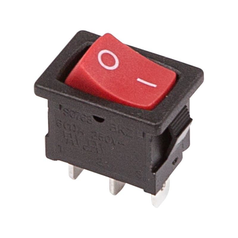 Выключатель клавишный 250V 6А (3с) ON-ON красный Mini Rexant 36-2131