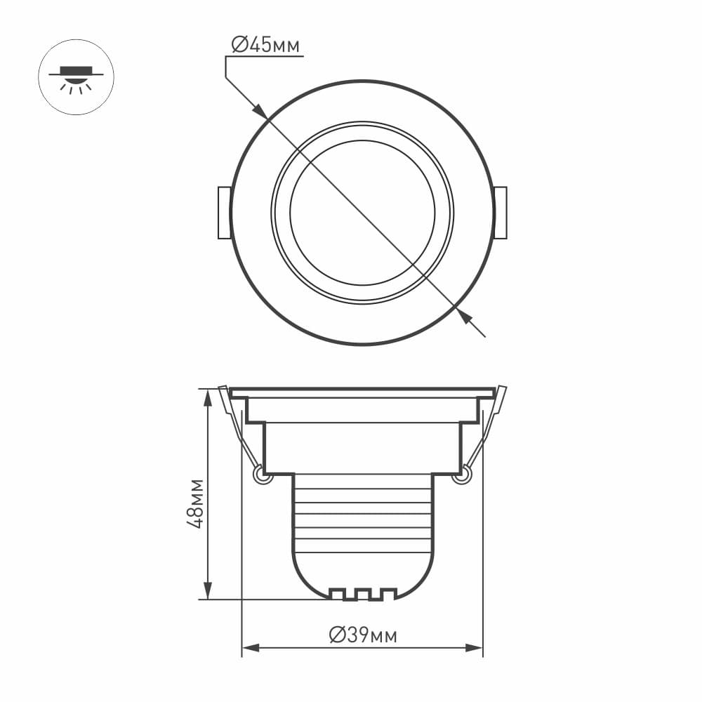 Arlight Светодиодный светильник LTM-R45WH 3W Day White 30deg (IP40 Металл, 3 года) 014912 — миниатюра 3