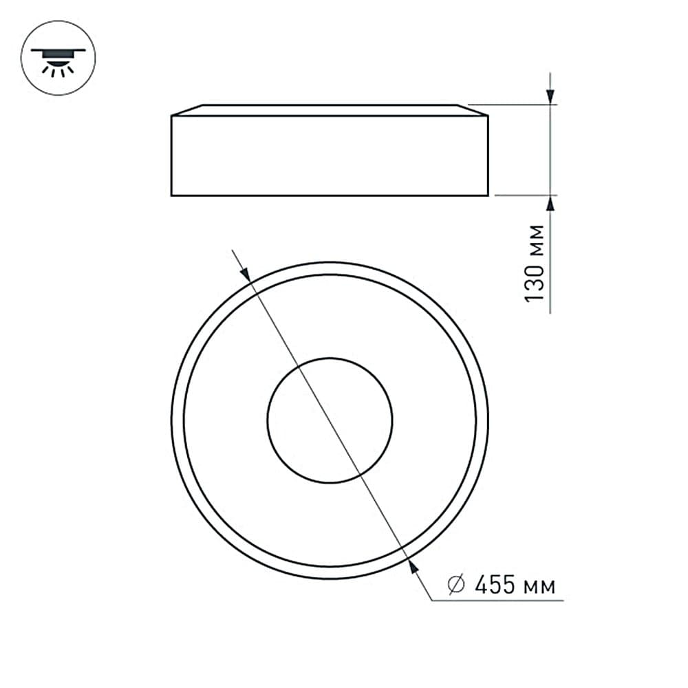 Arlight Светильник SP-TOR-RING-SURFACE-R460-33W Day4000 (WH, 120 deg) (IP20 Металл, 3 года) 022134(1) — миниатюра 4