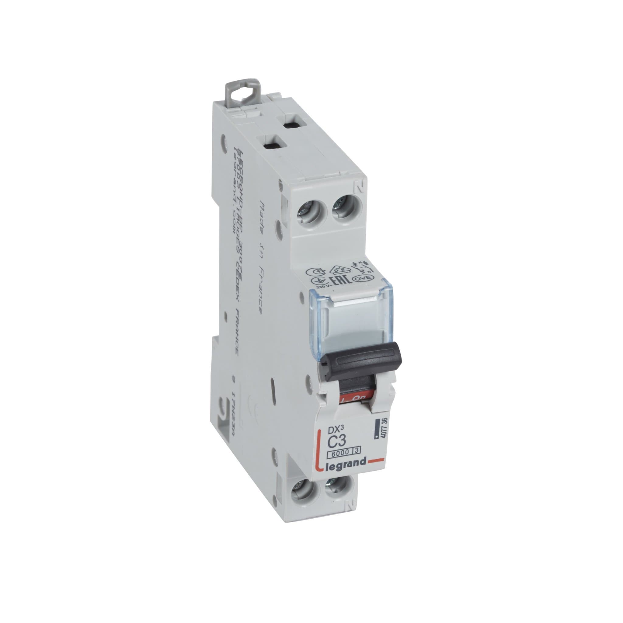 Legrand DX3 Автоматический выключатель 1P+N 3А (С) 6kA/10кА 407736 — миниатюра 1