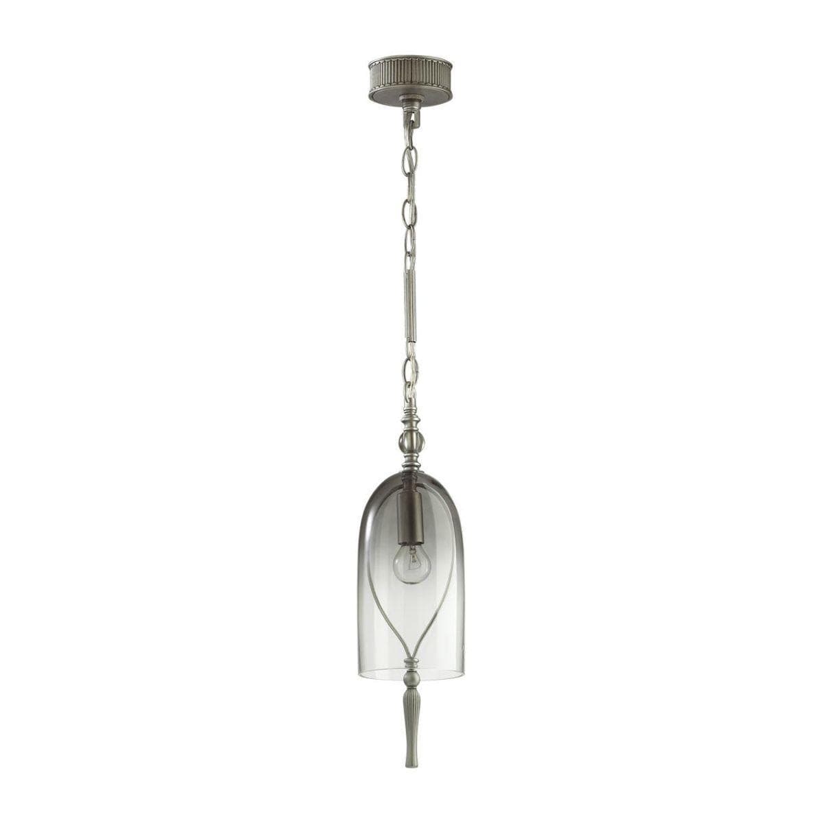 Odeon Light 4882/1 NEO ODL_EX22 25 серебрист.с патиной/дымчатый/стекло Подвес E14 1*40W BELL — миниатюра 1