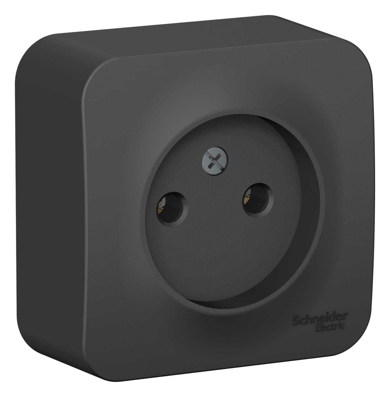 Systeme Electric Blanca наруж Антрацит Розетка б/з без шторок, 16А, 250В — миниатюра 2