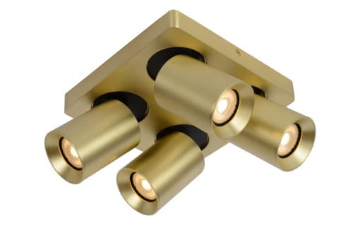 Lucide NIGEL Прожектор потолочный LED Dim to warm GU10 4x5W 2200K/3000K Matt Gold / Brass 09929/20/02