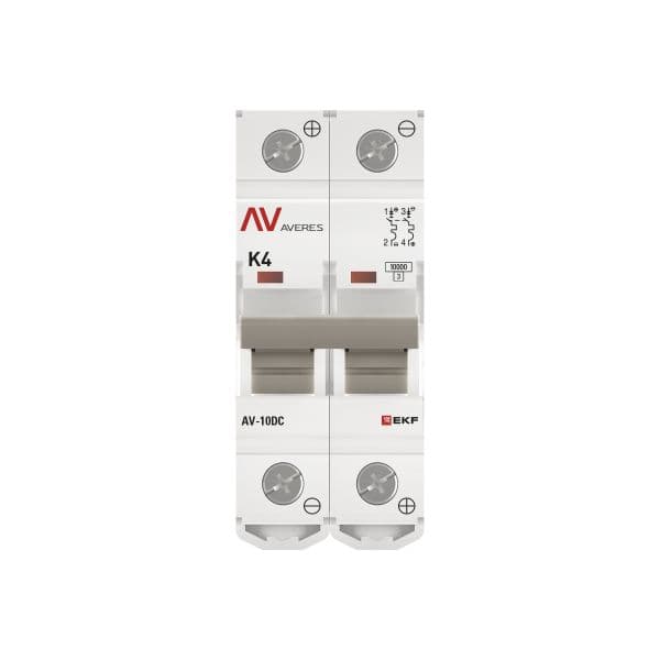 EKF Выключатель автоматический AV-10 DC 2P 4A (K) 10kA AVERES — миниатюра 4