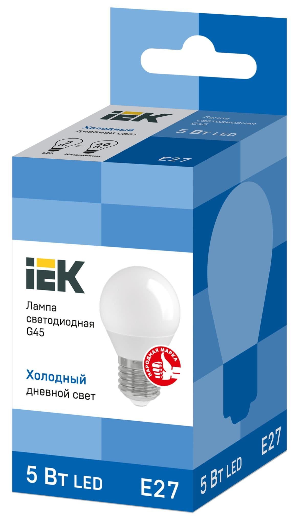 IEK Лампа светодиодная ECO G45 шар 5Вт 230В 6500К E27 — миниатюра 3