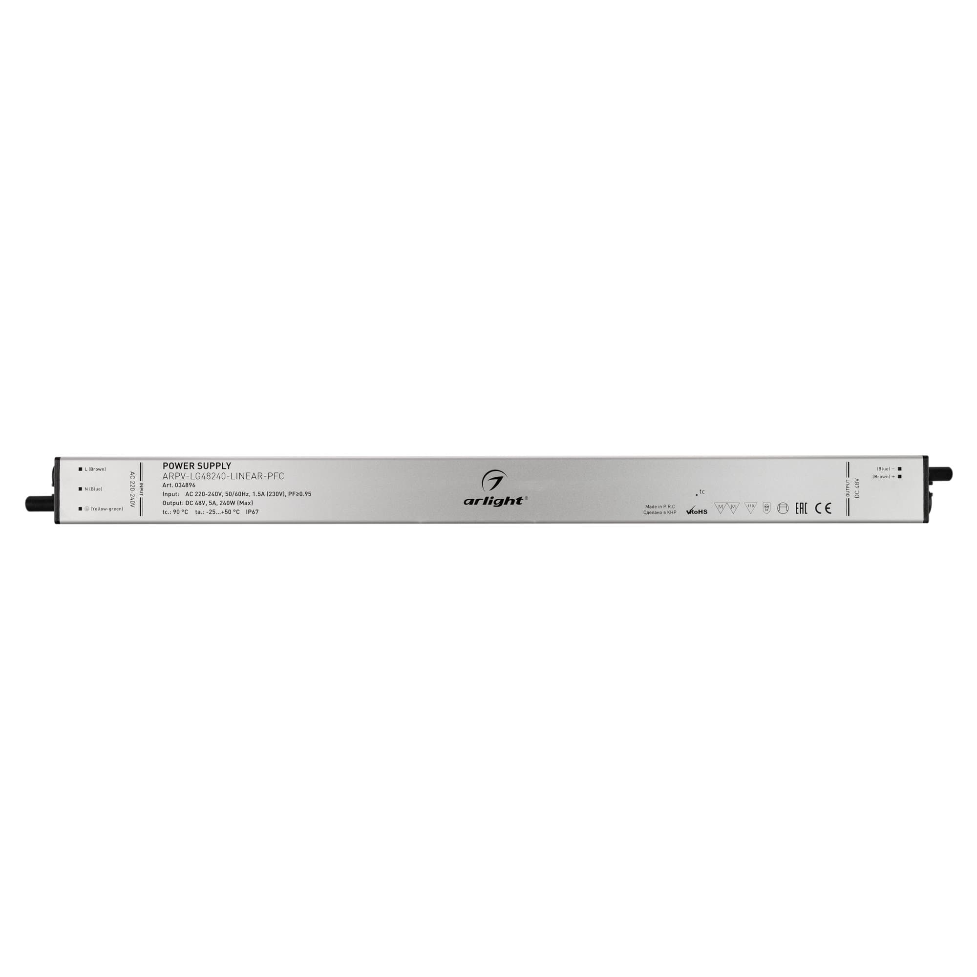 Arlight Блок питания ARPV-LG48240-LINEAR-PFC (48V, 5A, 240W) (IP67 Металл, 5 лет) 034896 — миниатюра 2