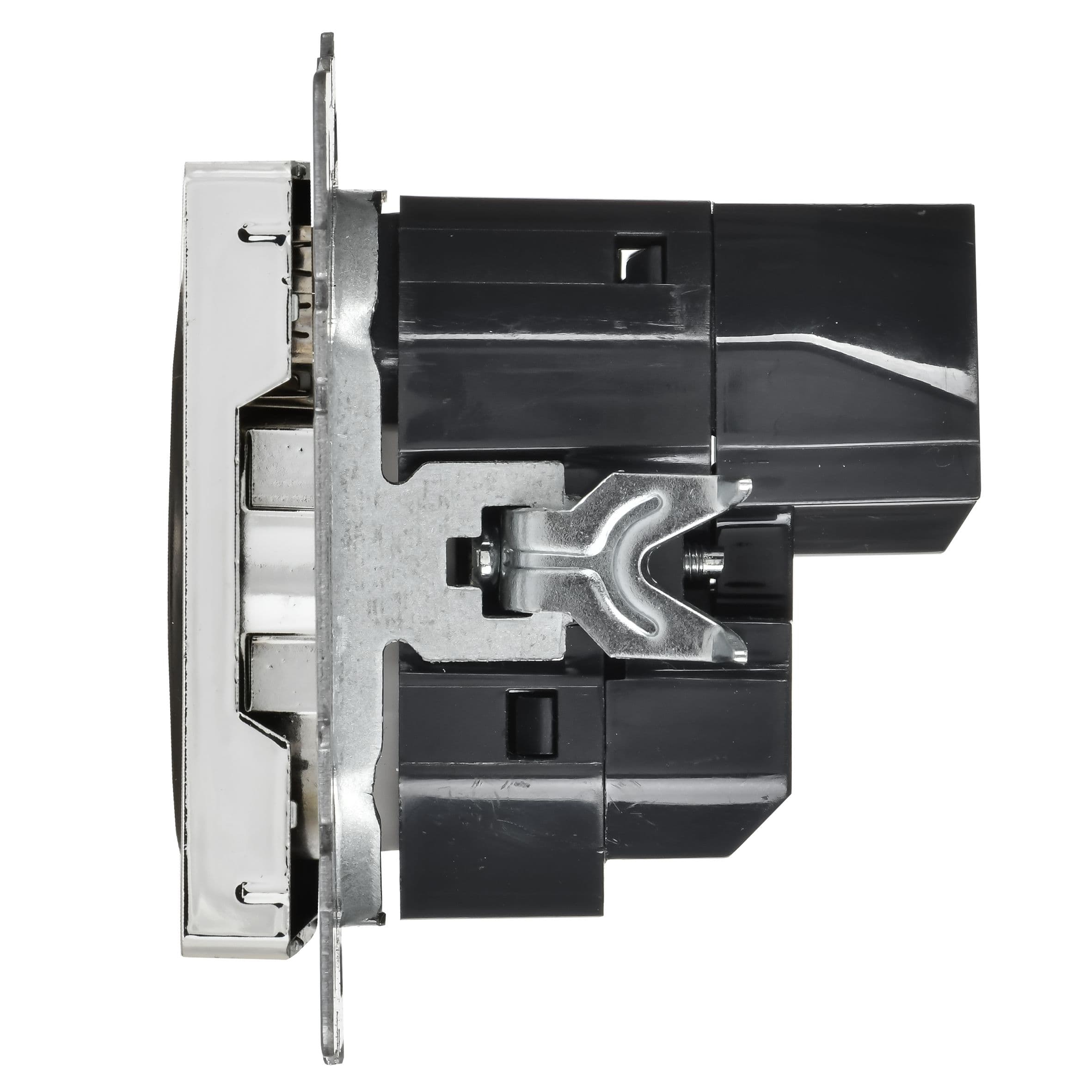 IEK BRITE Металл Хром/никель Роз. с з/к/ш 16А USB A+C 18Вт РЮш11-1-БрГН — миниатюра 5