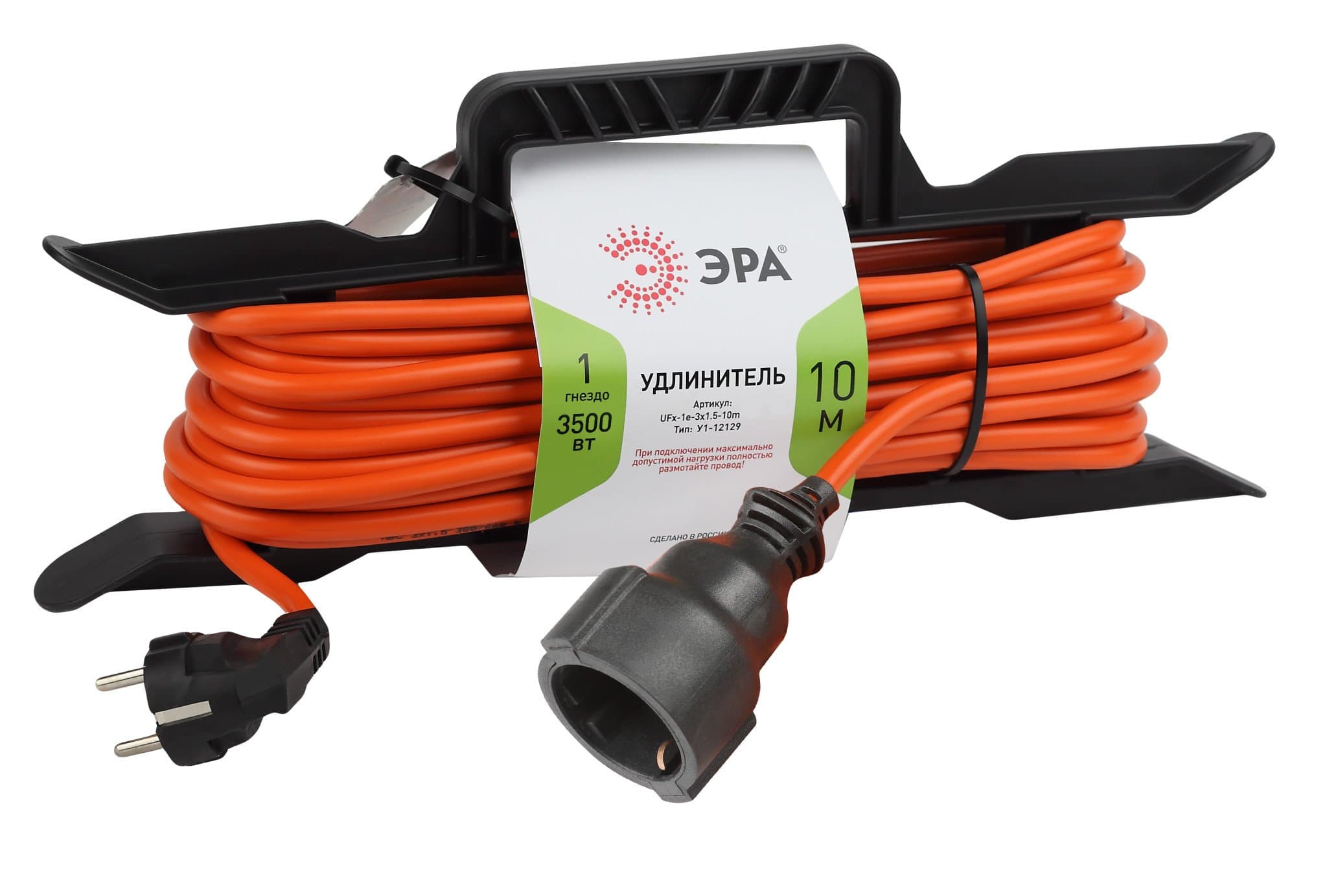 ЭРА UFx-1e-3x1.5-10m-IP44 Удлинитель силовой на рамке c/з 1 гн 10м ПВС 3x1.5