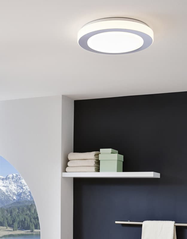 Eglo 95283 Светильник LED CARPI, 16W (LED), Ø385, IP44, сталь, хром, белый/плафон — миниатюра 2