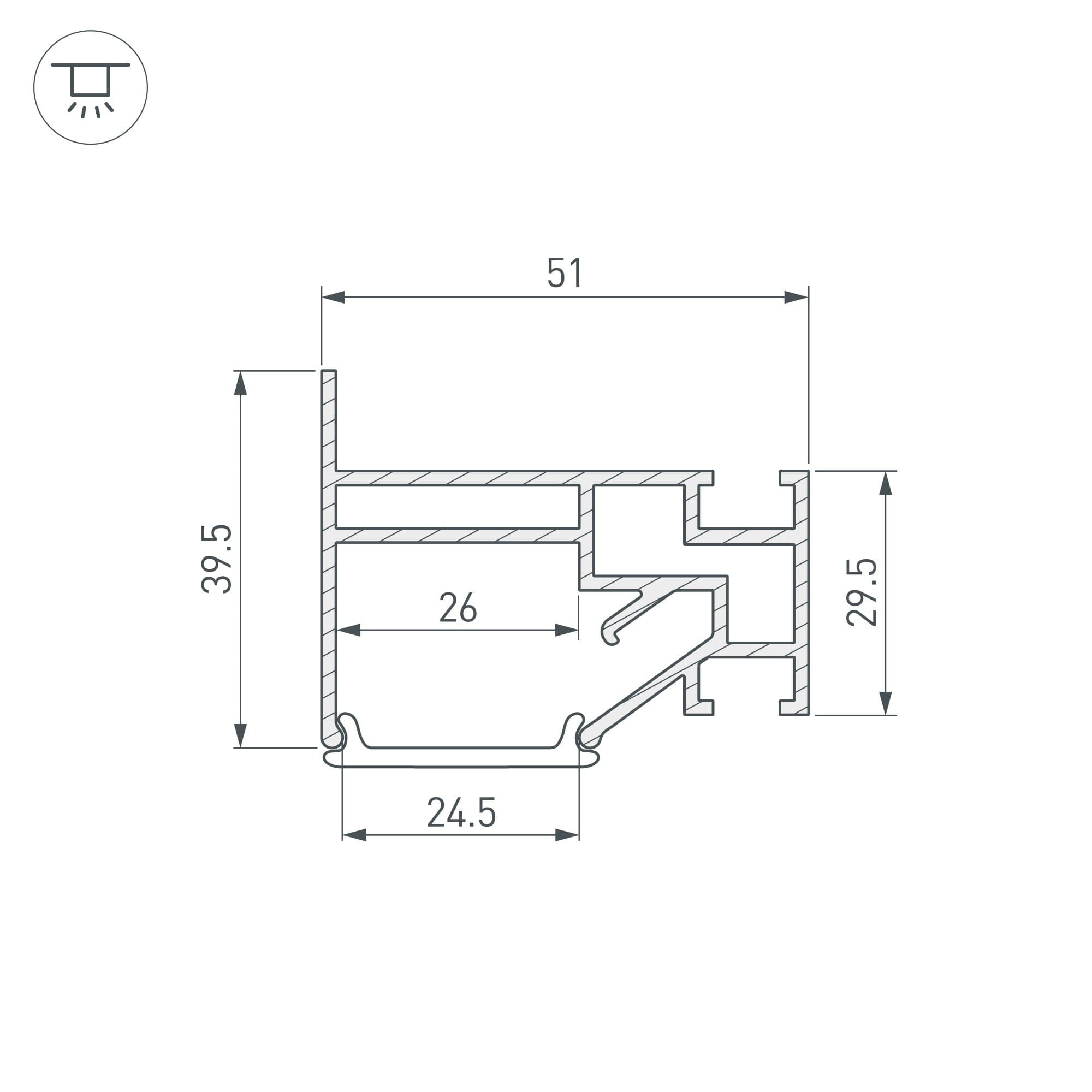 Arlight Профиль STRETCH-25-WALL-SIDE-2000 (Алюминий) 040061 — миниатюра 3