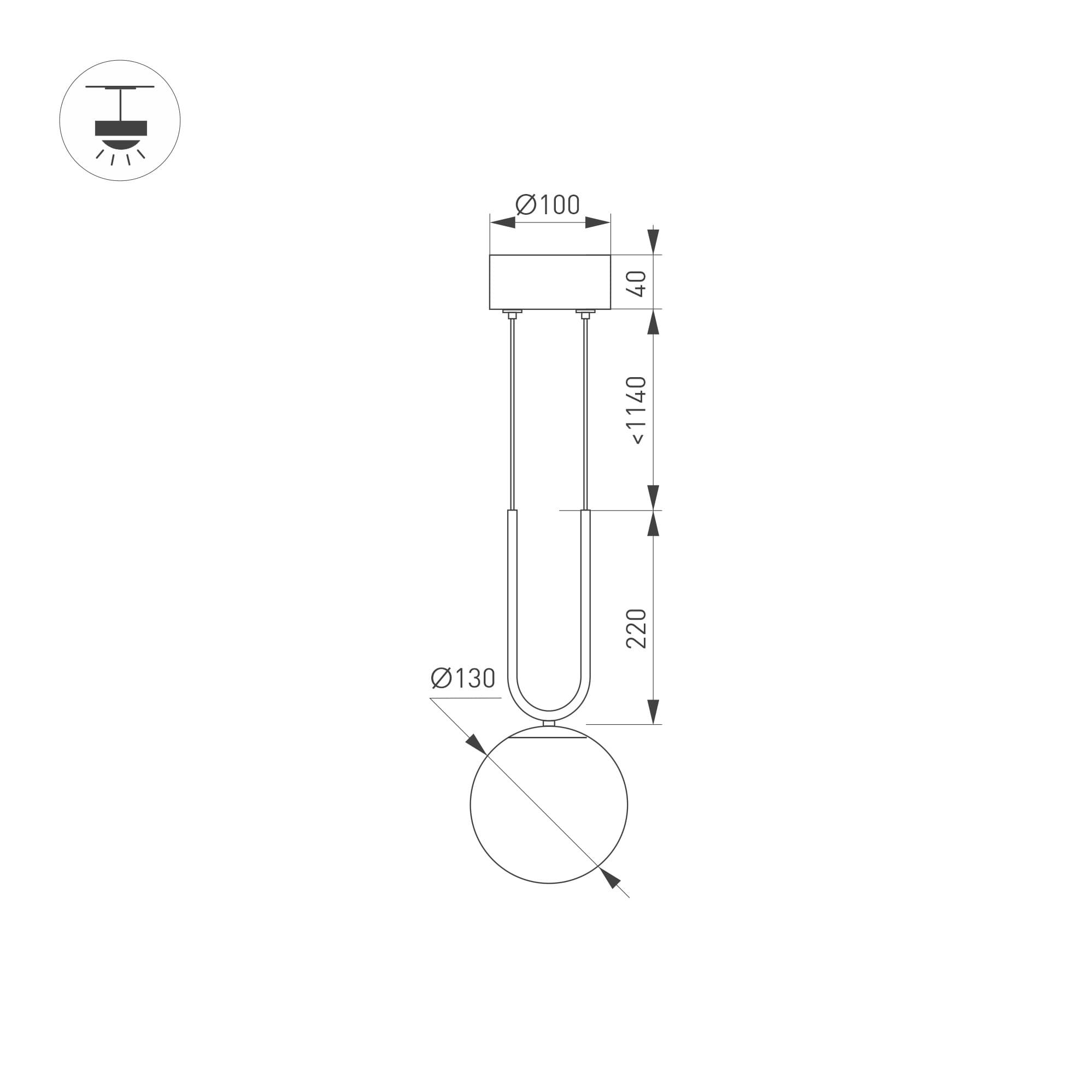 Arlight Светильник SP-BEADS-HANG-U-R130-10W Day4000 (BK, 275 deg, 230V) (IP20 Металл, 5 лет) 036529 — миниатюра 4