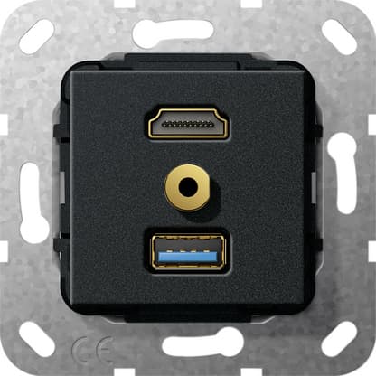 Gira Разъем HDMI,USB3.0A,M гнездо 568010