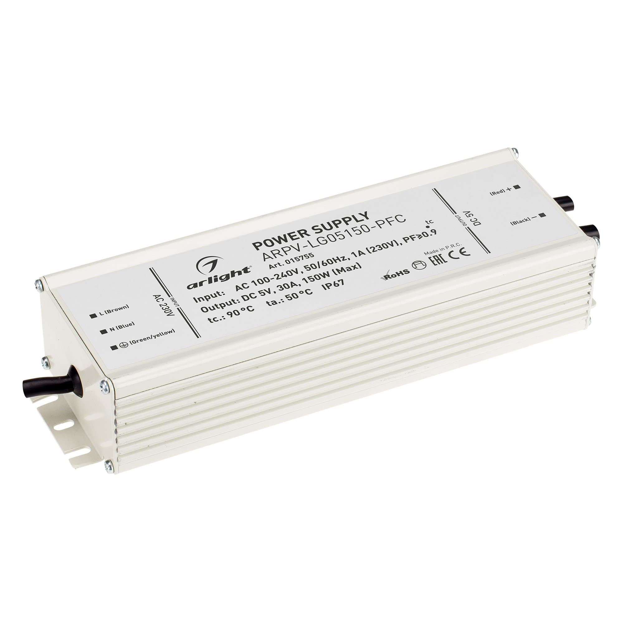 Arlight Блок питания ARPV-LG05150-PFC (5V, 30.0A, 150W) (IP67 Металл, 5 лет) 015755 — миниатюра 1