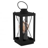 Eglo BRADFORD 1 Настольная лампа BRADFORD 1, 1Х60W, E27, L150, B150, H405, сталь/стекло, черный/прозрачный 43624
