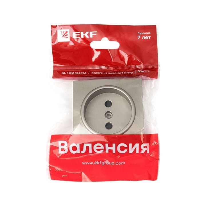 EKF PROxima Валенсия лицевая панель розетки 1-местной б/з 10 А кашемир с защ. штор. — миниатюра 3