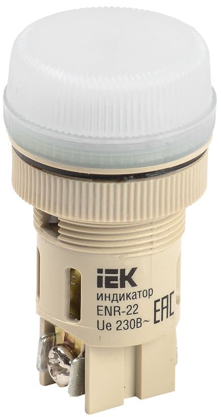 IEK Лампа ENR-22 сигнальная d22мм белый неон/240В цилиндр — миниатюра 1