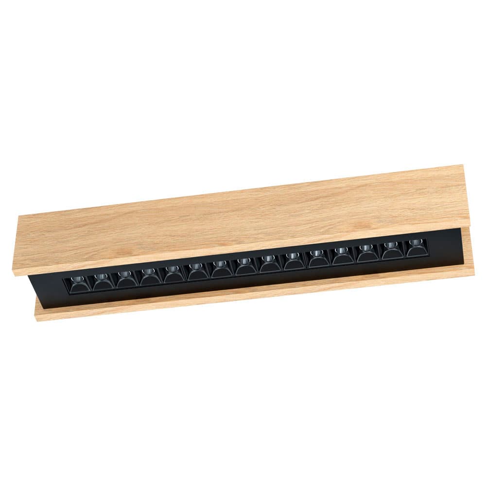 Eglo TERMINI Светильник светодиодный потолочный 2 димм., 19,5W(LED), 2900lm, L590, B95, H75, дерево, сталь/коричневый, черный 39789