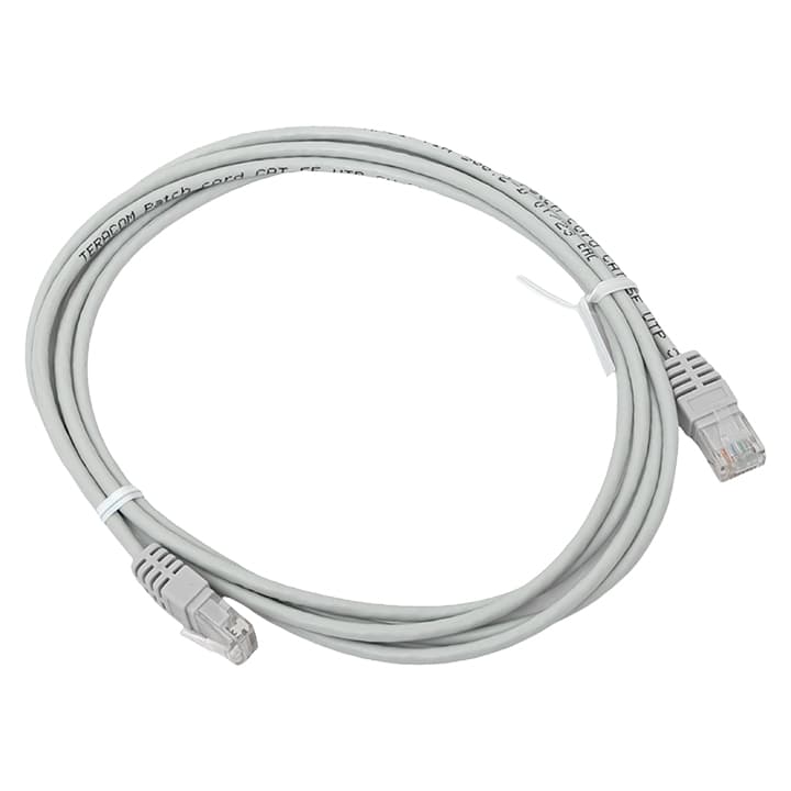 EKF Патч-корд TERACOM Cat.5E (1Гбит/с) неэкранированный UTP оболочка PVC серый (2м)