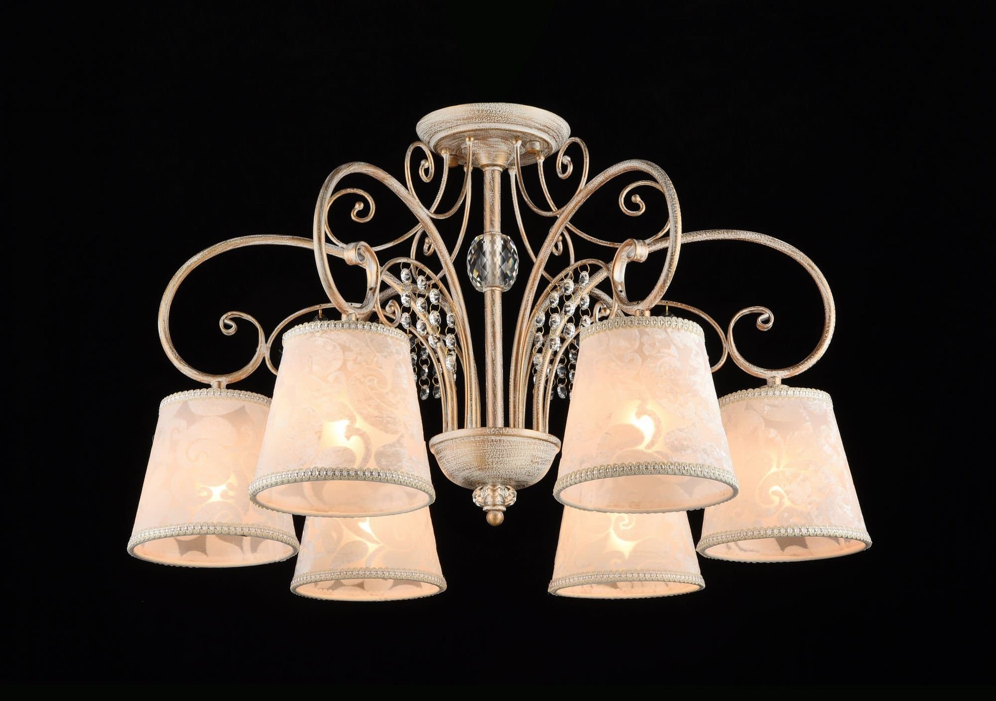 Freya Classic Lorette Белый с Золотом Потолочный светильник E14 40W FR2406-PL-06-WG — миниатюра 5