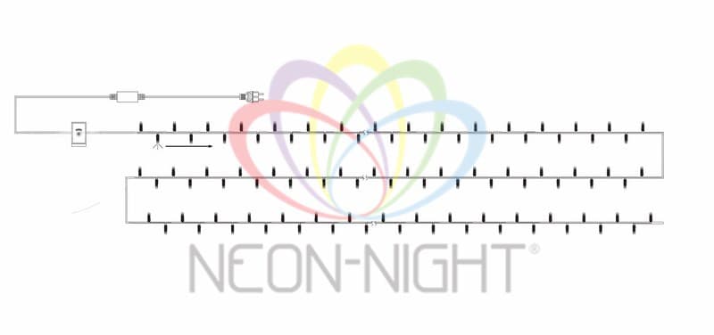 NEON-NIGHT Гирлянда "Твинкл Лайт" 10 м, черный ПВХ, 100 диодов, цвет белый 303-135 — миниатюра 2
