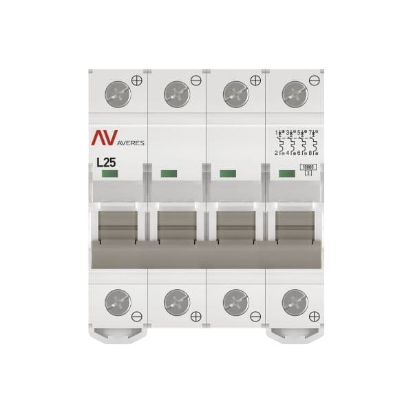 EKF Выключатель автоматический AV-10 DC 4P 25A (L) 10kA AVERES — миниатюра 3