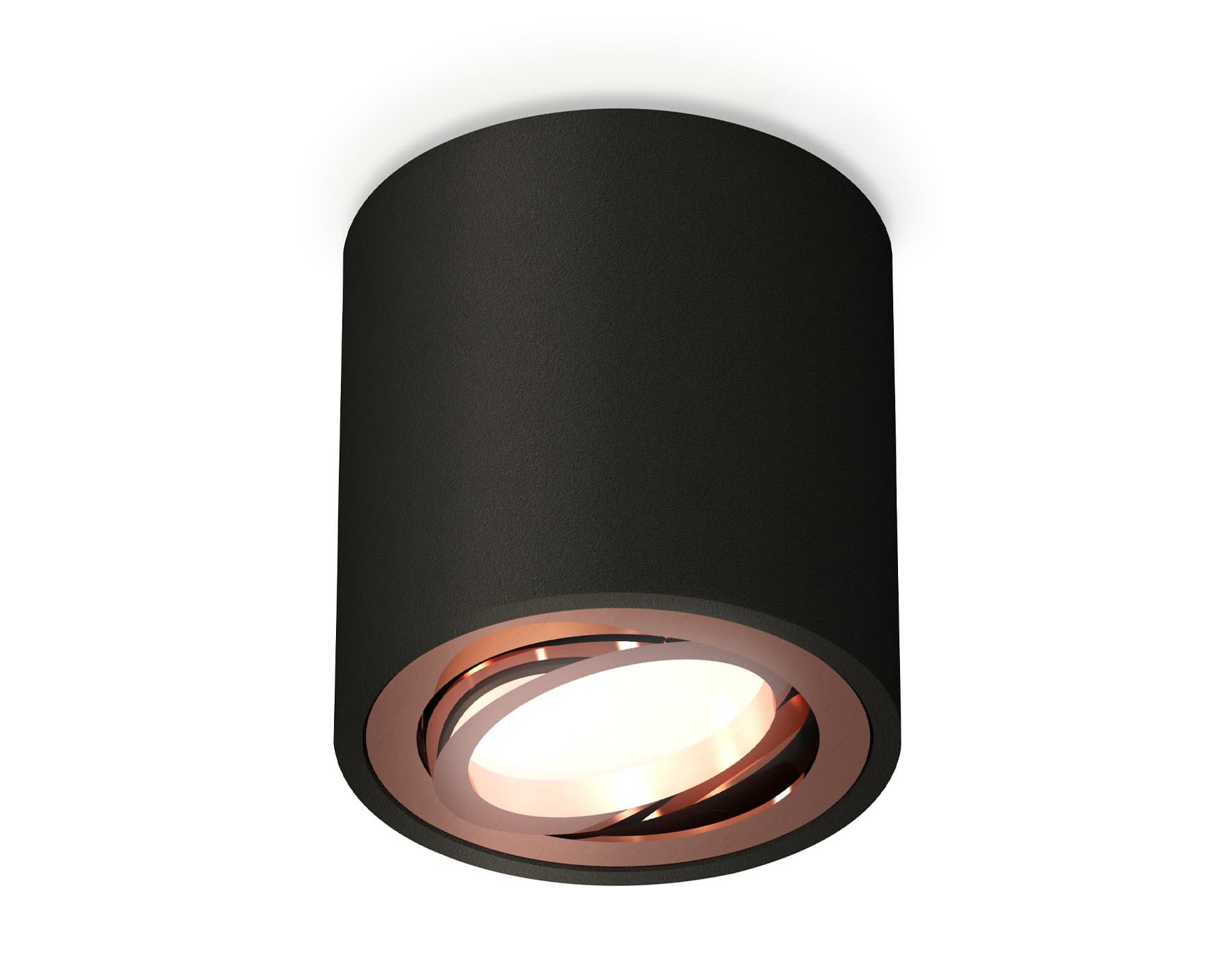 Ambrella Комплект накладного поворотного светильника XS7532005 SBK/PPG черный песок/золото розовое полированное MR16 GU5.3 (C7532, N7005) — миниатюра 1