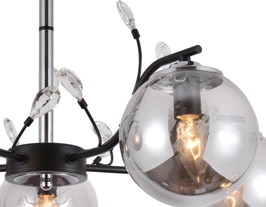 Ambrella Подвесная люстра TR9073/5 BK/SM черный/дымчатый E14 max 40W D620*420 — миниатюра 2