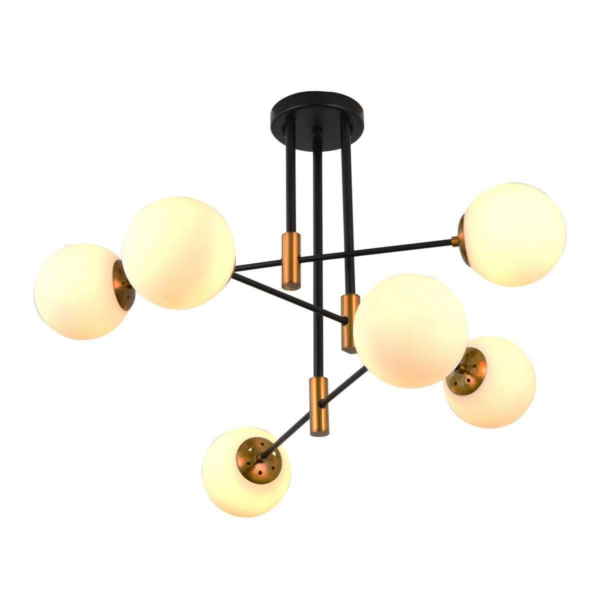 Kink Light 07605-6,20 Люстра Кайри черный/бронза d80 h37 E27 6*40W — миниатюра 1