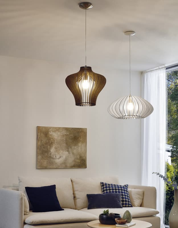 Eglo Подвес COSSANO 2, 1x60W (E27), Ø500, H1500, сталь, белый/дерево, белый 95254 — миниатюра 2