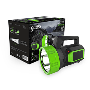 Gauss Фонарь прожекторный модель GFL604 3W 150lm lead acid 900mAh LED 1/10/40 GF604