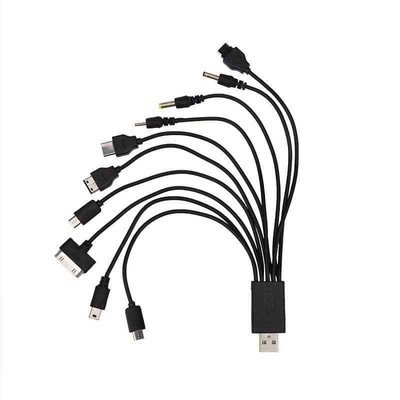 USB кабель 10 в 1 microUSB/miniUSB/30 pin/LG Chocolate/Samsung/SonyEricsson/DC 3.5/DC 4.0/Nokia Rexant 18-1196