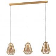 Eglo STYPE Подвесной потолочный светильник (люстра) STYPE, 3Х40W, E27, L950, B200, H1100, сталь, золотой 43696