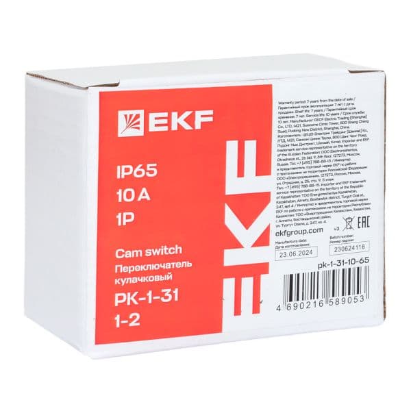EKF Переключатель кулачковый ПК-1-31 10А 1P «1-2» IP65 — миниатюра 9